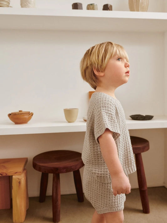 2505 No.03 Leo Tee + Leo Bloomer Baby  | Sandnes Garn Single Printed Knitting Pattern