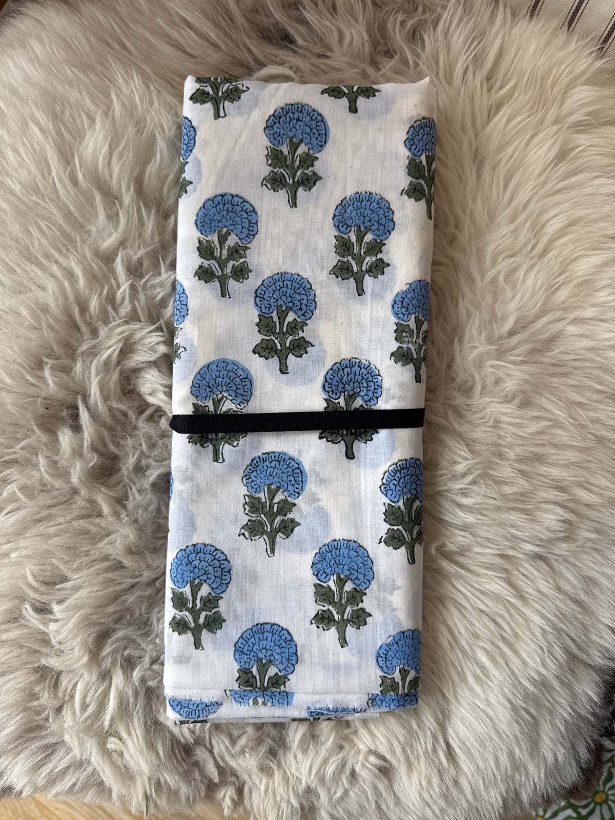 Jaipur Block Print (Blue Flower) - 2.2m