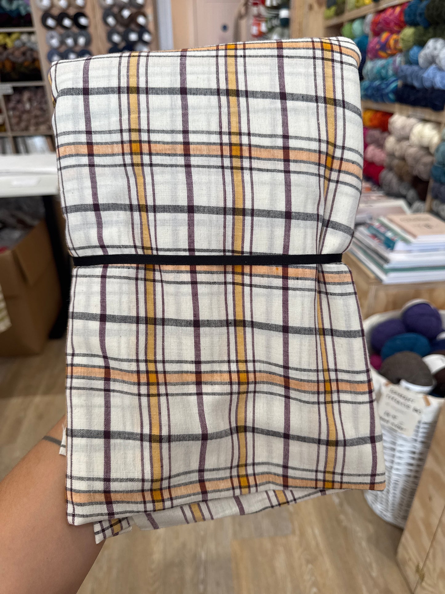Check (Burgundy + Mustard) - 4.4m