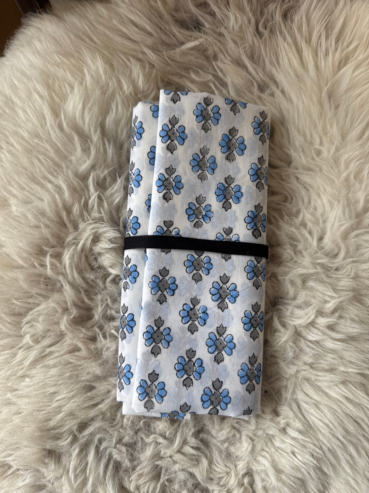 Jaipur Block Print (Grey+Blue) - 1.6m
