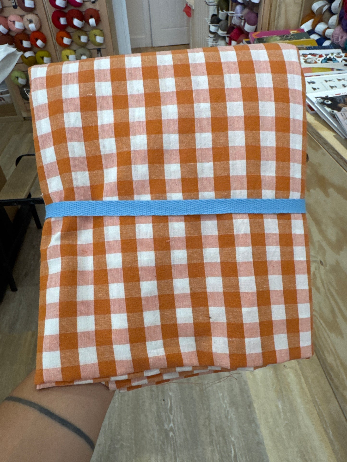 Gingham (Orange + Light Purple) - 3.5m