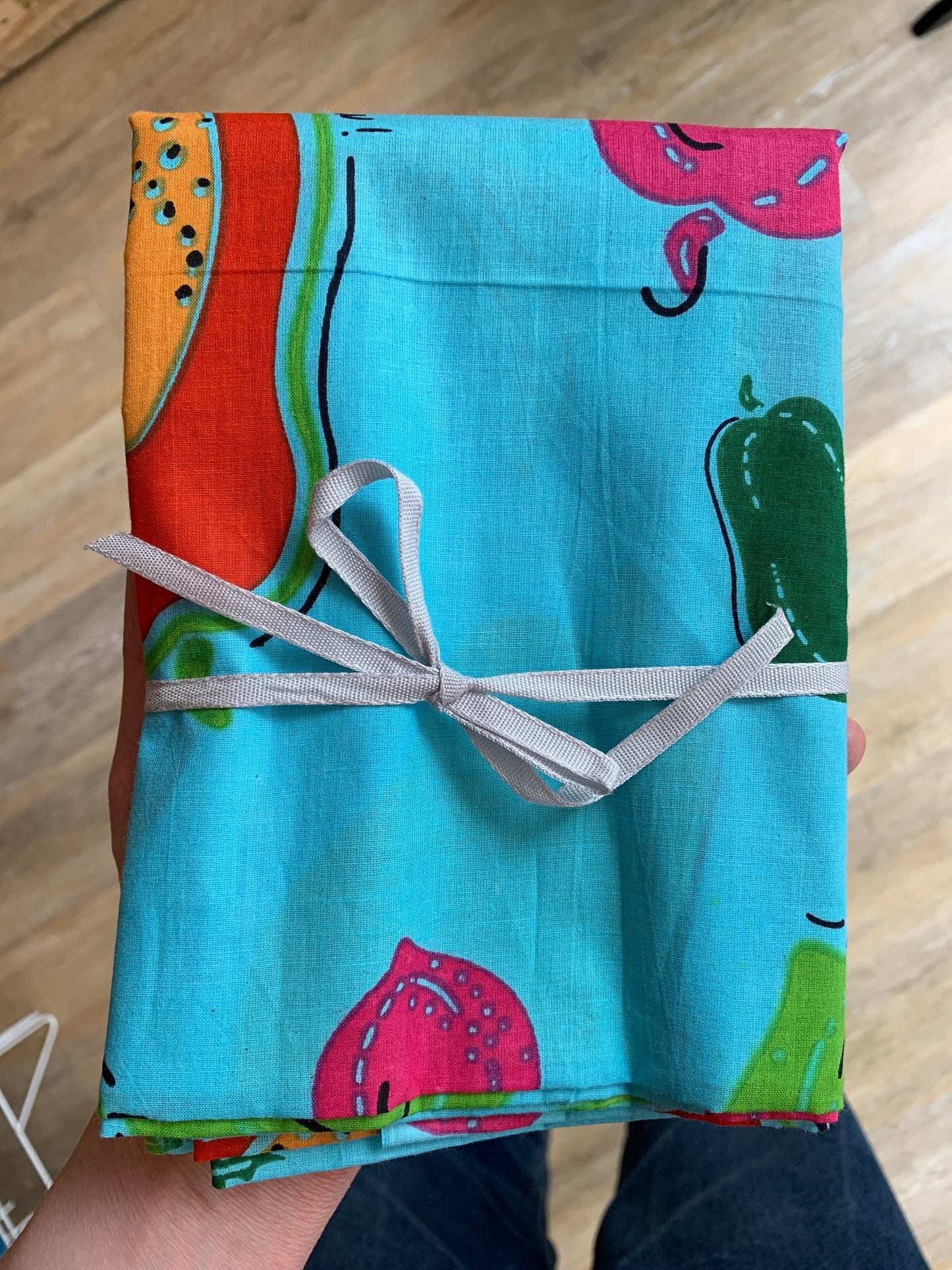 Block Print - Turquoise Papaya - 2.6m