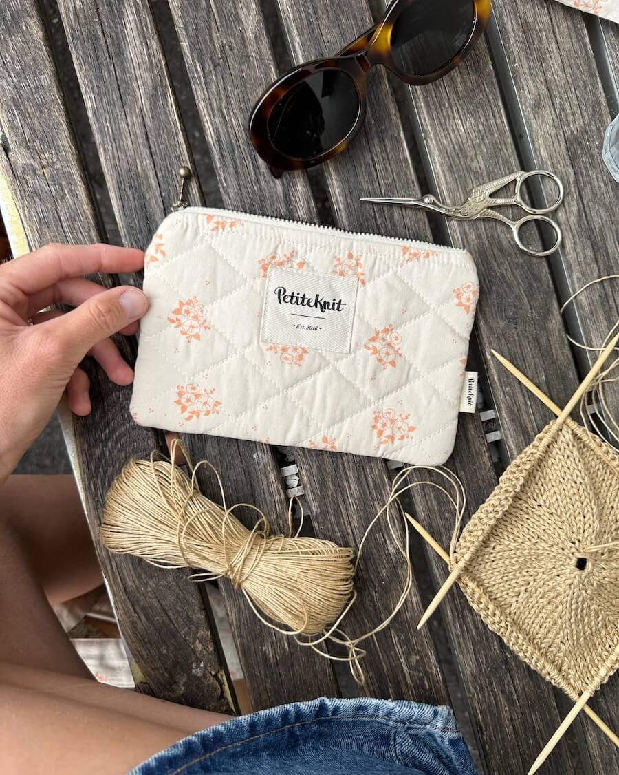 PetiteKnit Knitter's Tool Purse - Apricot Flower