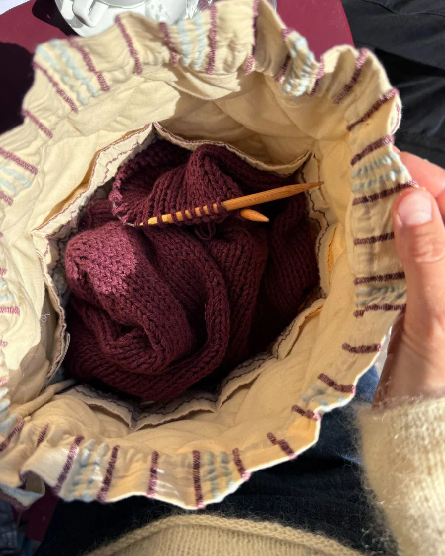 PetiteKnit Knitter's Project Bag - Seersucker Twin Stripe