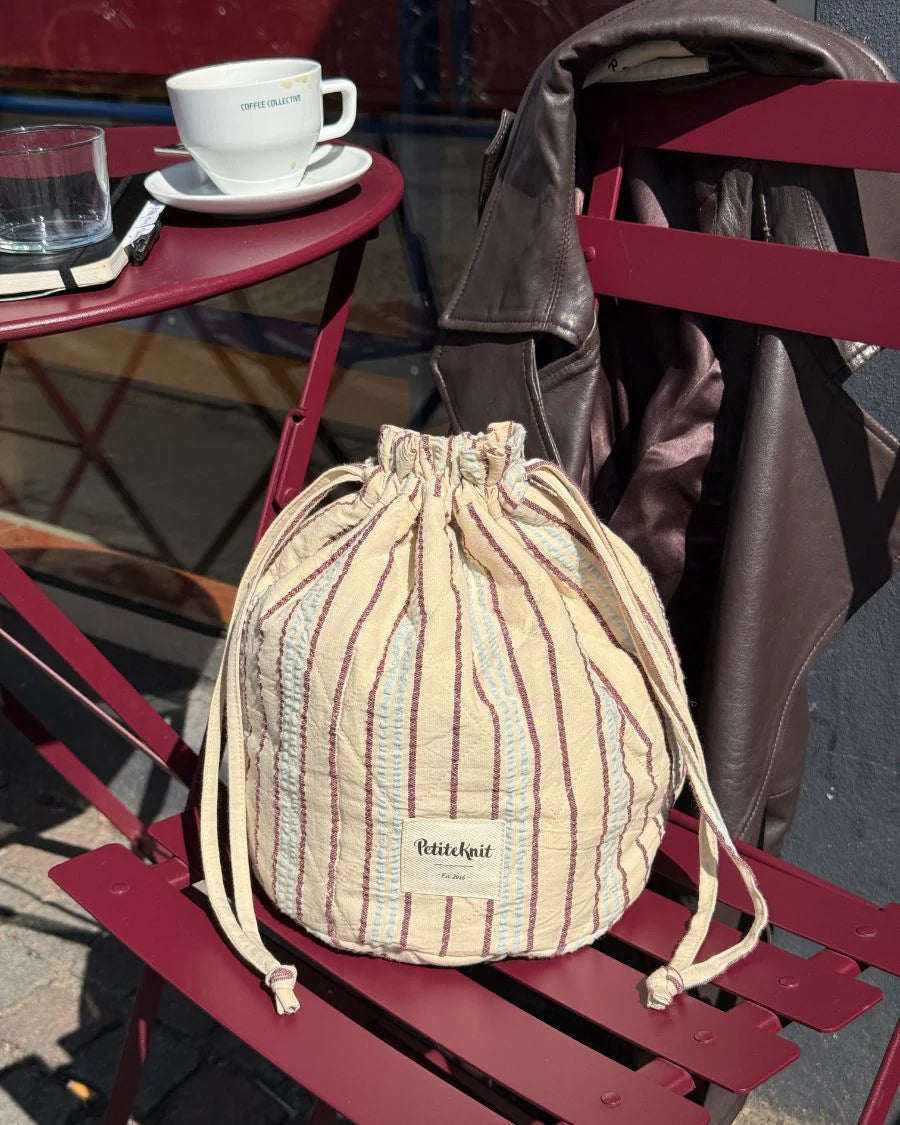PetiteKnit Knitter's Project Bag - Seersucker Twin Stripe