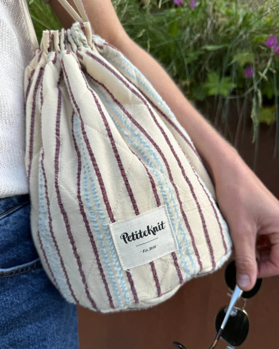 PetiteKnit Knitter's Project Bag - Seersucker Twin Stripe