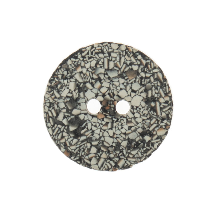 Recycled Eggshell 2 Hole Button - Medium Grey (3 sizes)