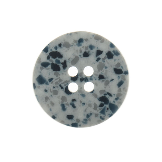 Recycled Plastic 4 Hole Button - Silver and Grey (3 sizes)