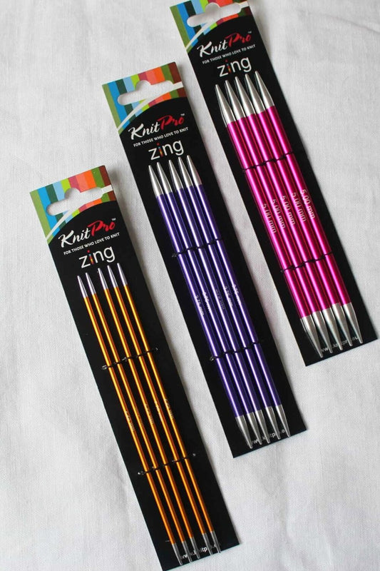 KnitPro Zing Double Pointed Needles 15cm (Set of 5)
