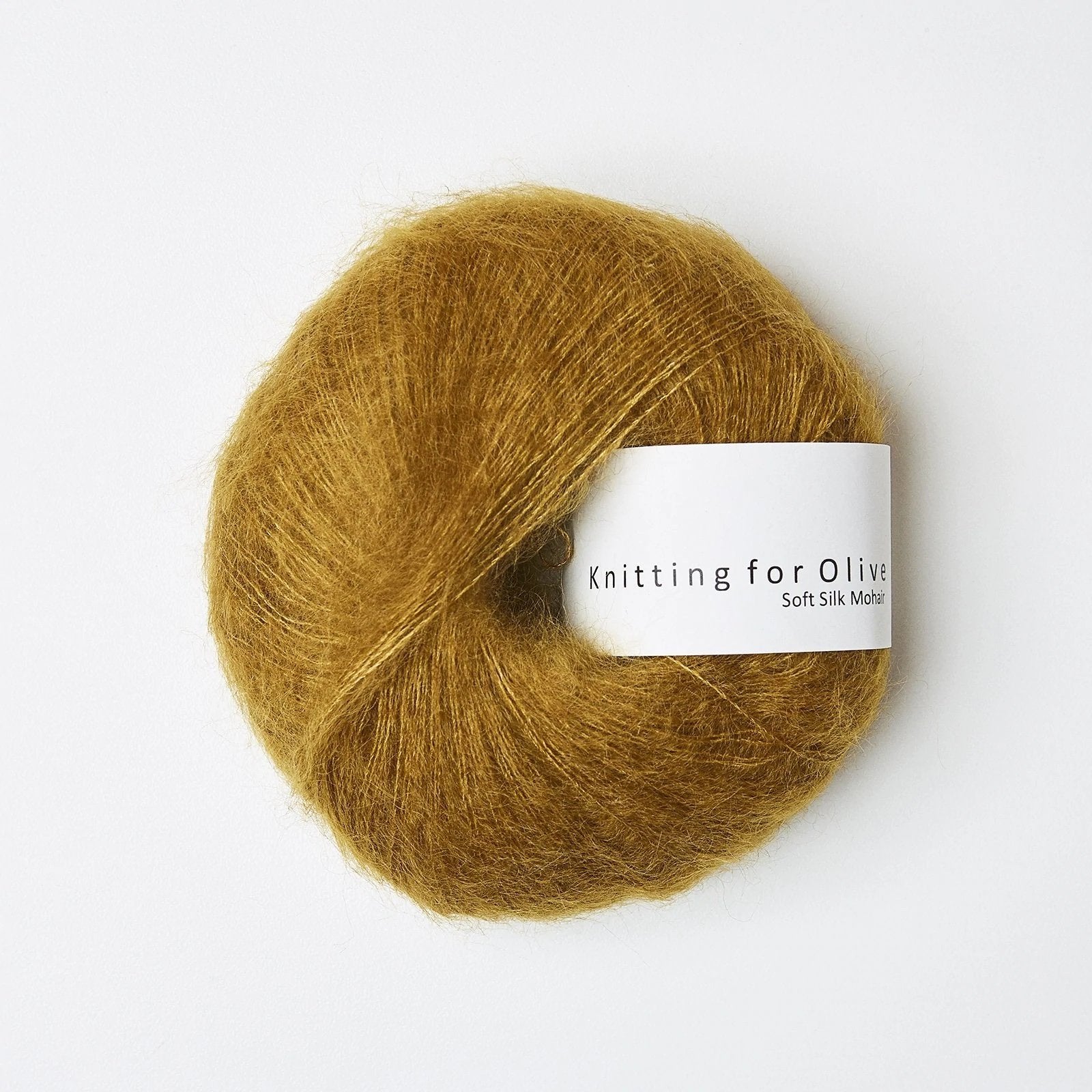 knitting for olive soft silk mohair 25g dark mustard