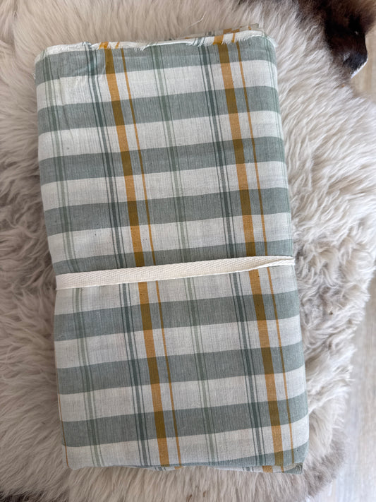 Check (White, Green + Mustard) - 4m