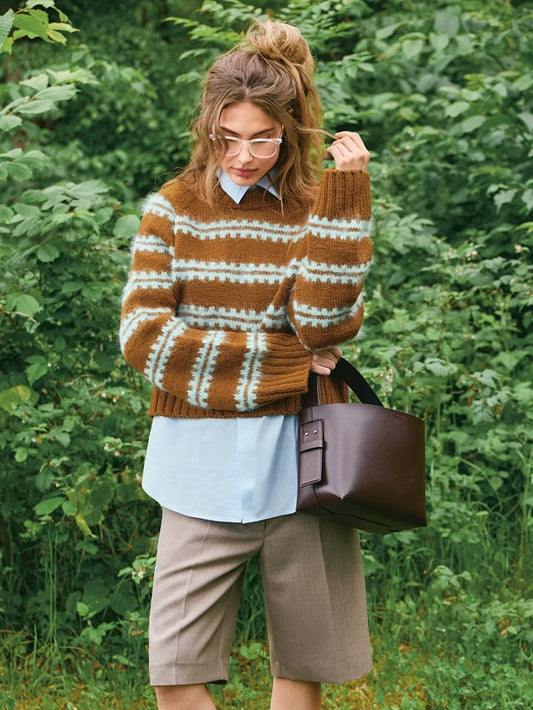 2507 No.08 Ridge Sweater | Sandnes Garn Single Printed Knitting Pattern