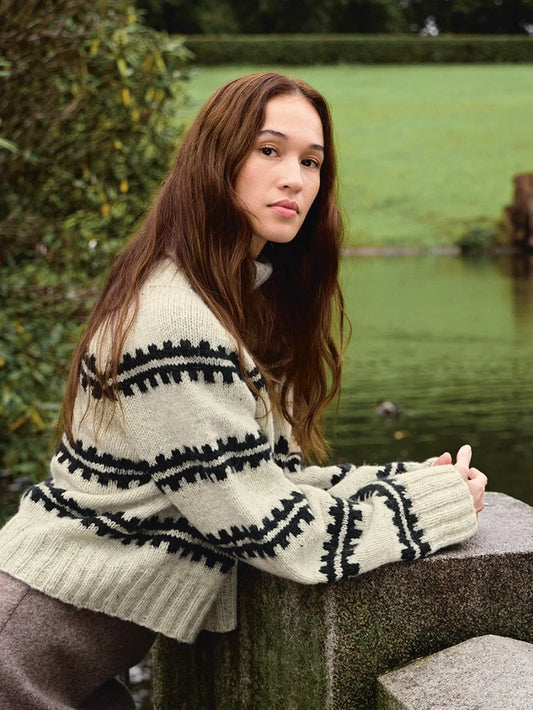 2513_01 Ridge Sweater | Sandnes Garn Single Printed Knitting Pattern