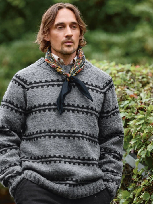 2513_02 Ridge Sweater Man | Sandnes Garn Single Printed Knitting Pattern