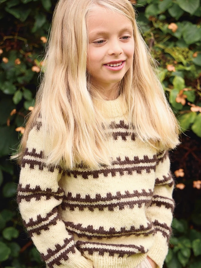 2513_03 Ridge Sweater Junior | Sandnes Garn Single Printed Knitting Pattern