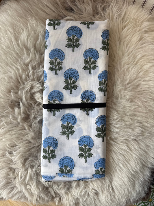 Jaipur Block Print (Blue Flower) - 2.2m