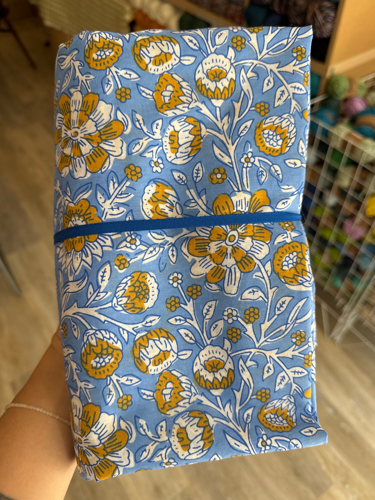 Block Print (Blue Flower) - 2m