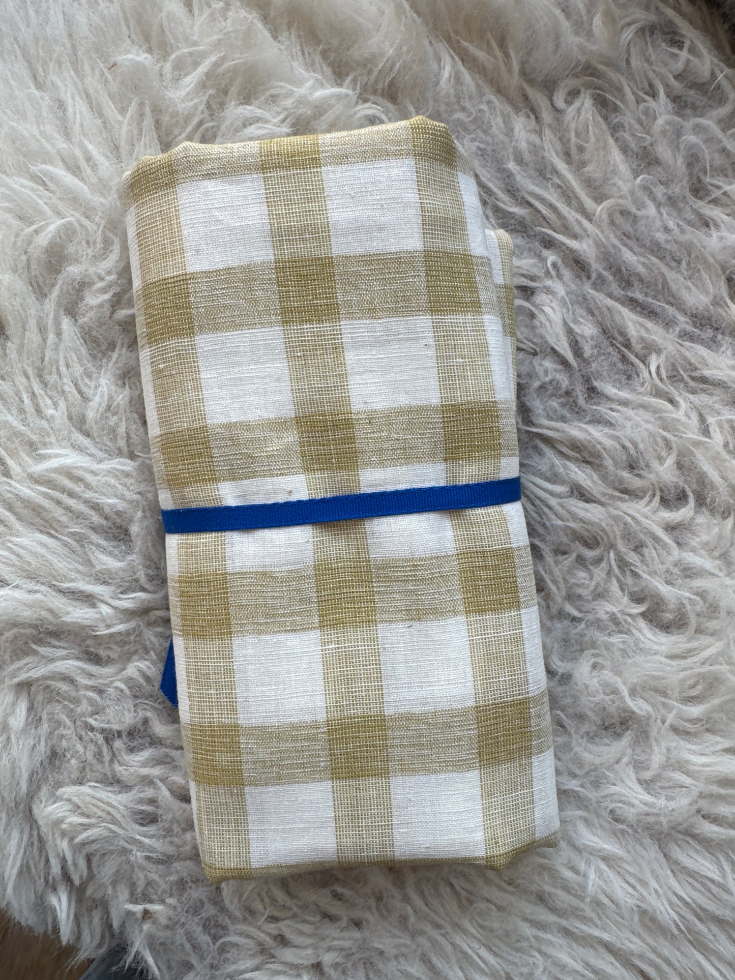 Large Check Olive - 1.1m