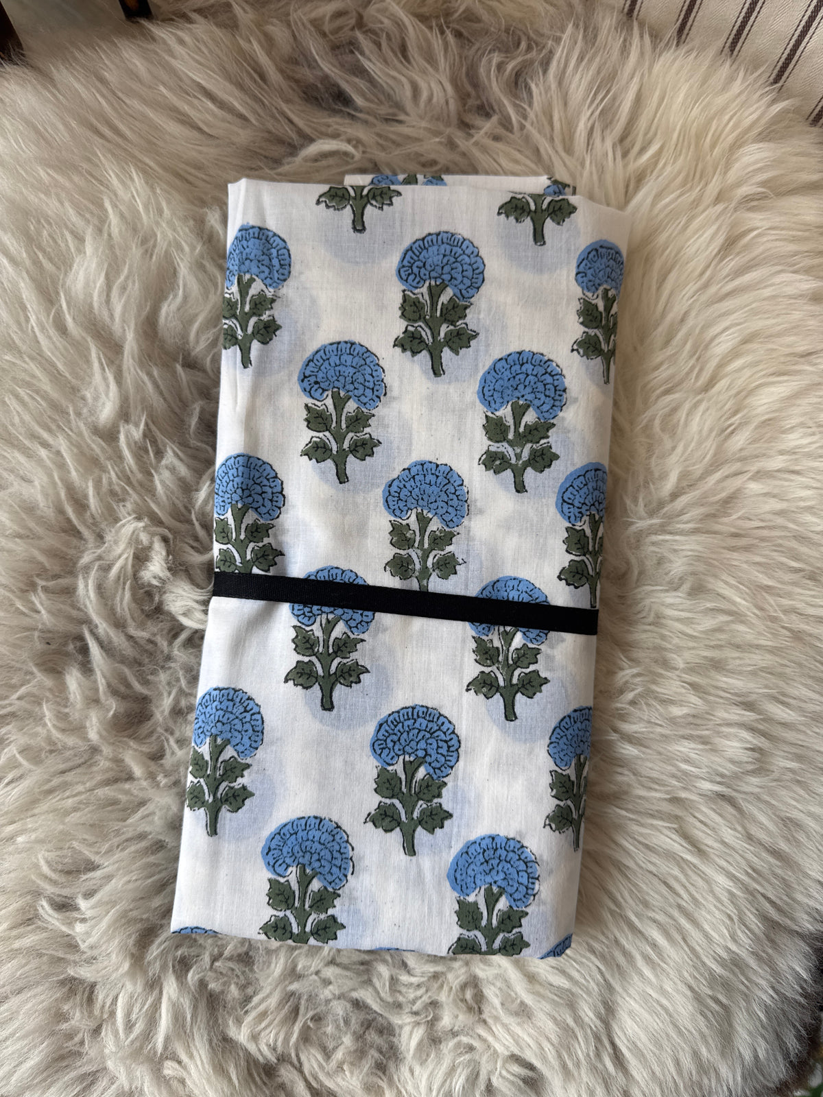 Jaipur Block Print (Blue Flower) - 3.1m