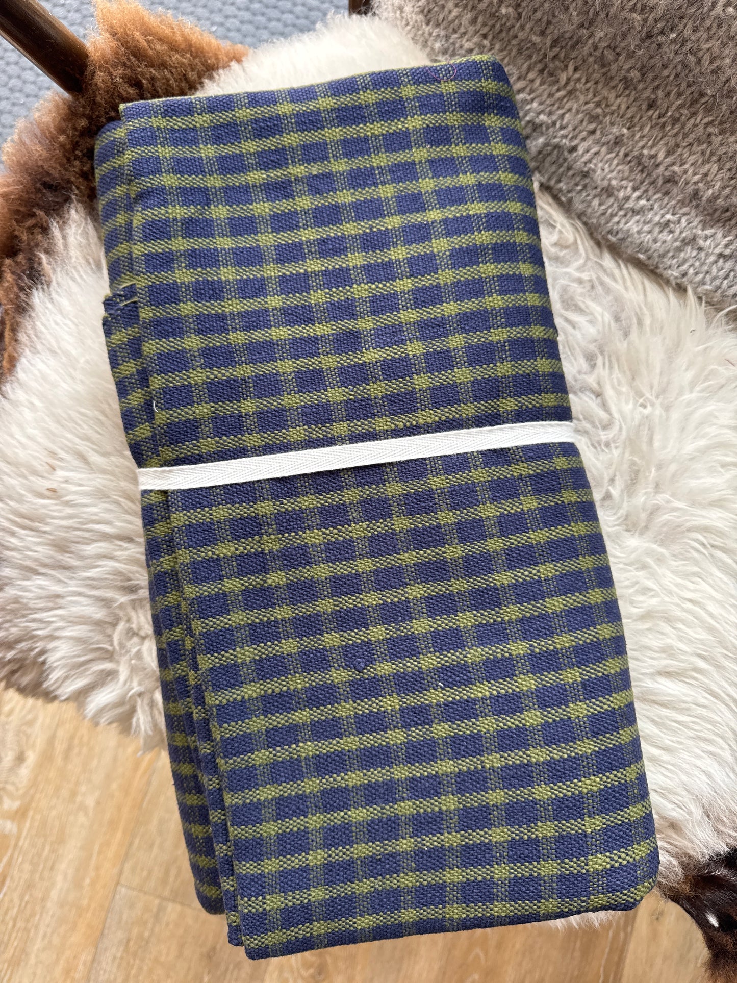 Heavy Check - Navy + Olive - 2.6m