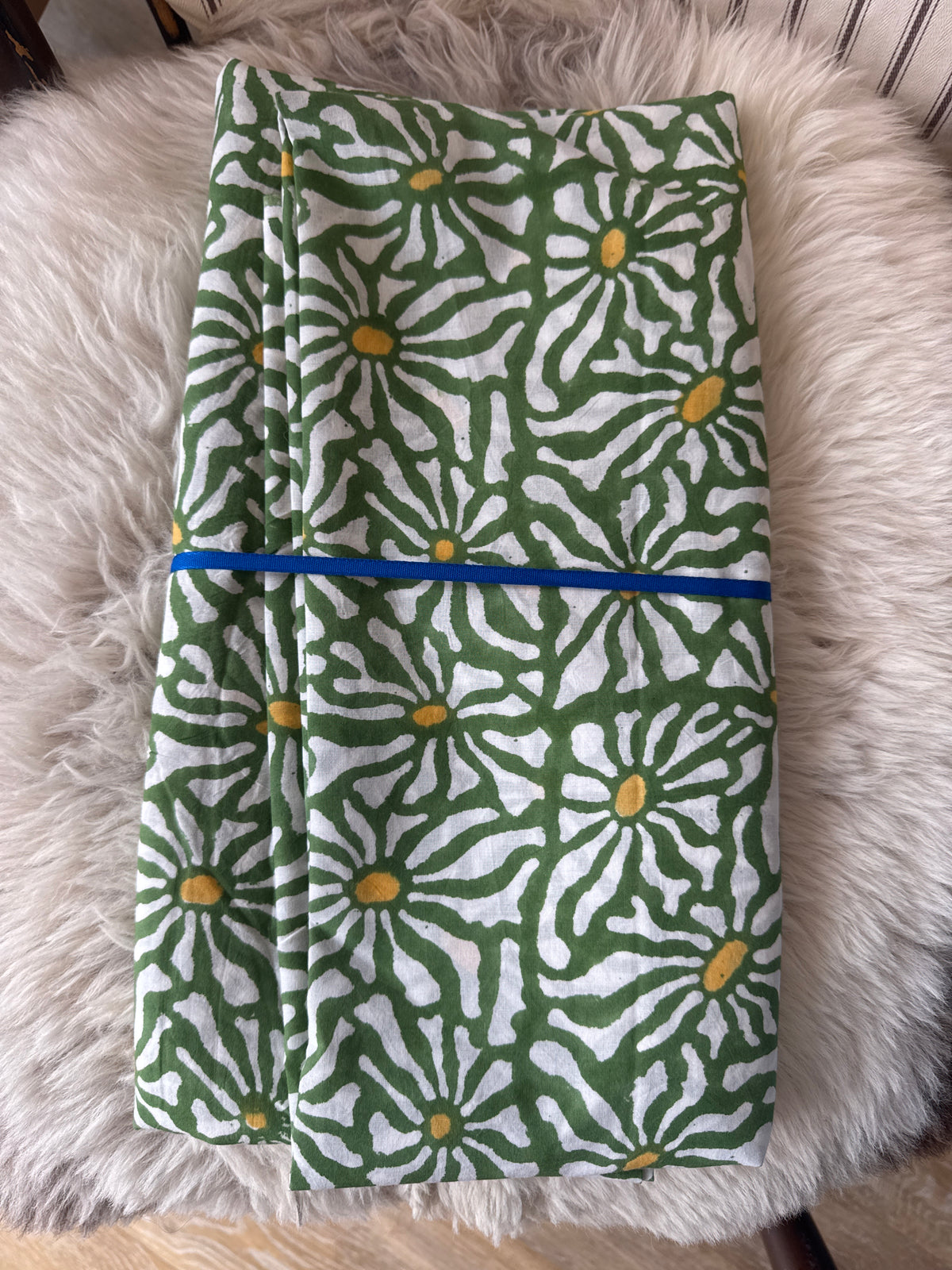 Jaipur Block Print (Green+Flower) - 4.5m