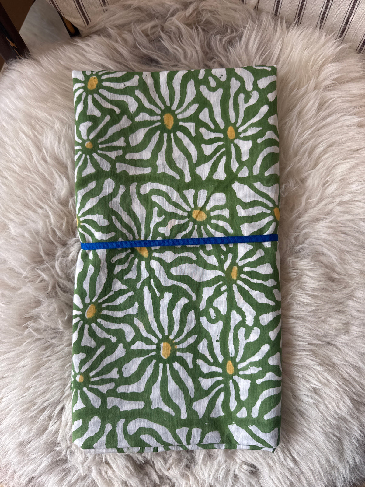 Jaipur Block Print (Green+Flower) - 2.5m