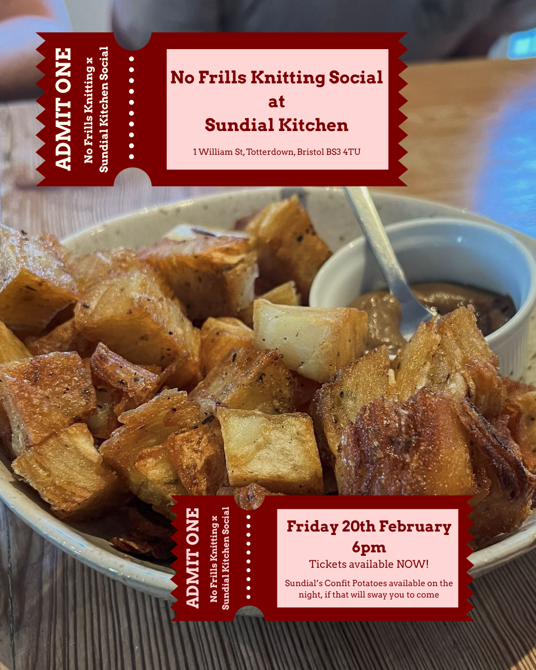 SOCIAL TICKET: February Social at Sundial Kitchen (Friday 20th February)