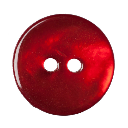 Dyed Agoya Shell Button (15mm) - Red