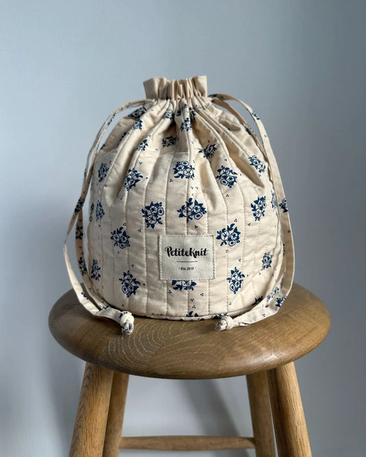 PetiteKnit Get Your Knit Together Knitting Bag - Midnight Blue Flower