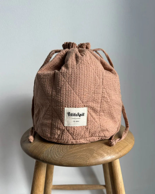 PetiteKnit Get Your Knit Together Knitting Bag - Praline Seersucker