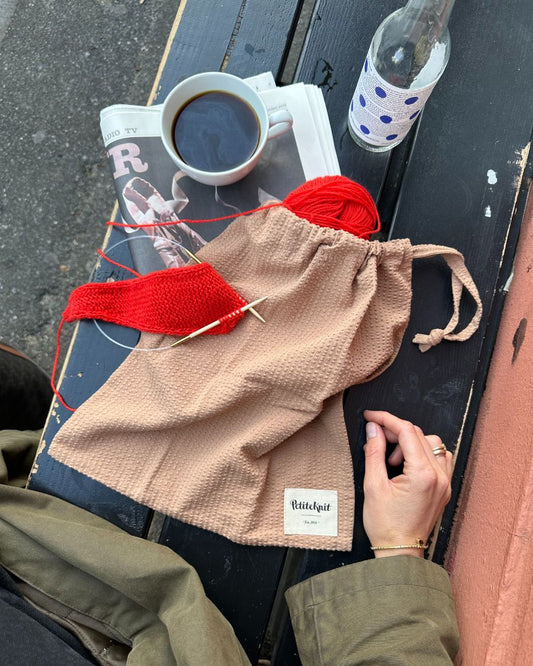 PetiteKnit Knitter's String Bag - Praline Seersucker