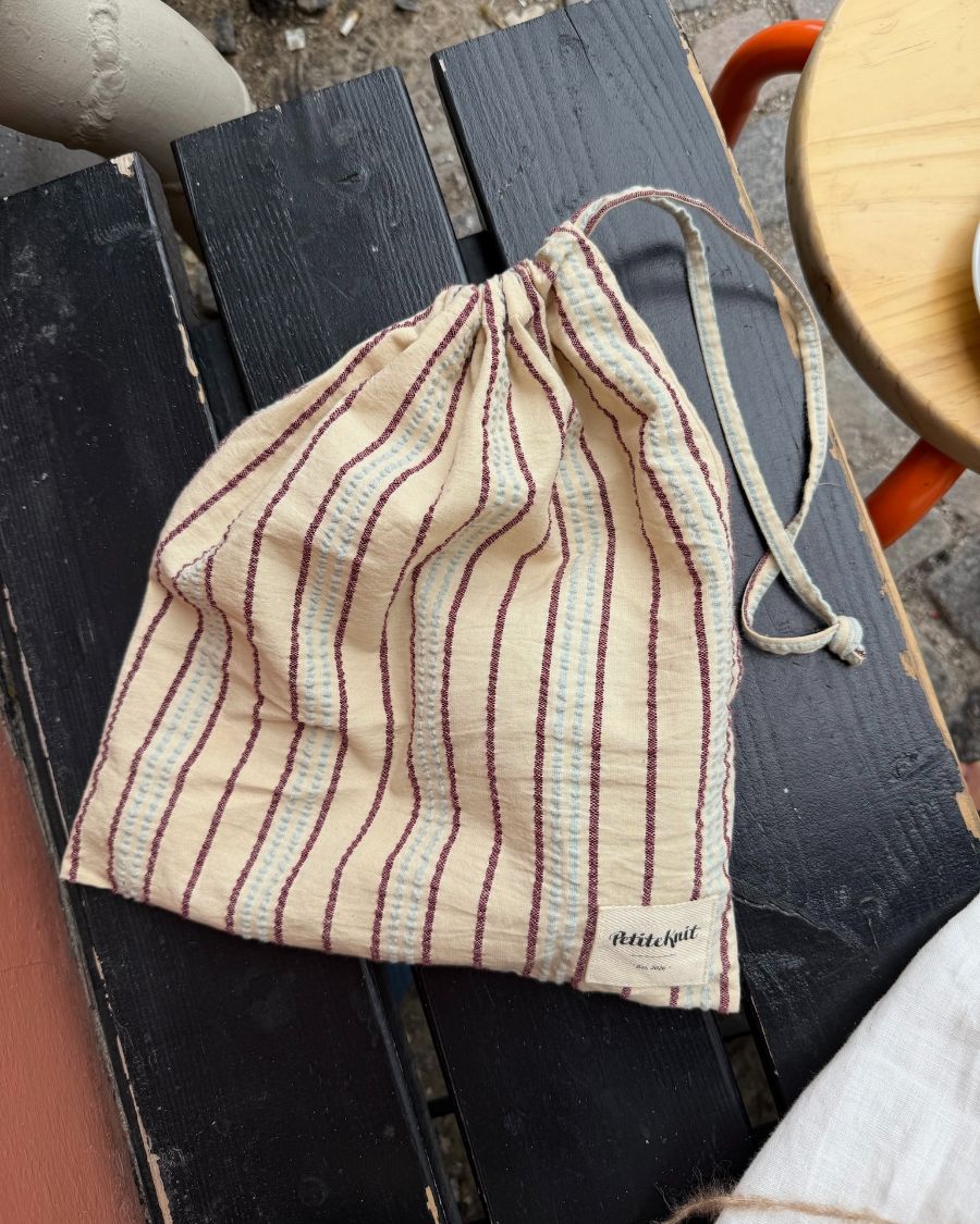 PetiteKnit Knitter's String Bag - Seersucker Twin Stripe