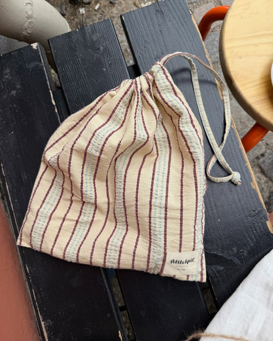 PetiteKnit Knitter's String Bag - Seersucker Twin Stripe