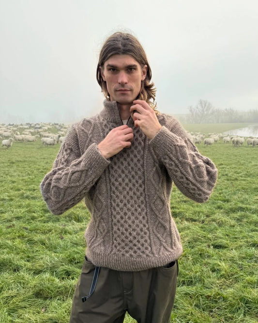 Dagmar Zipper Sweater Man | PetiteKnit Printed Knitting Pattern