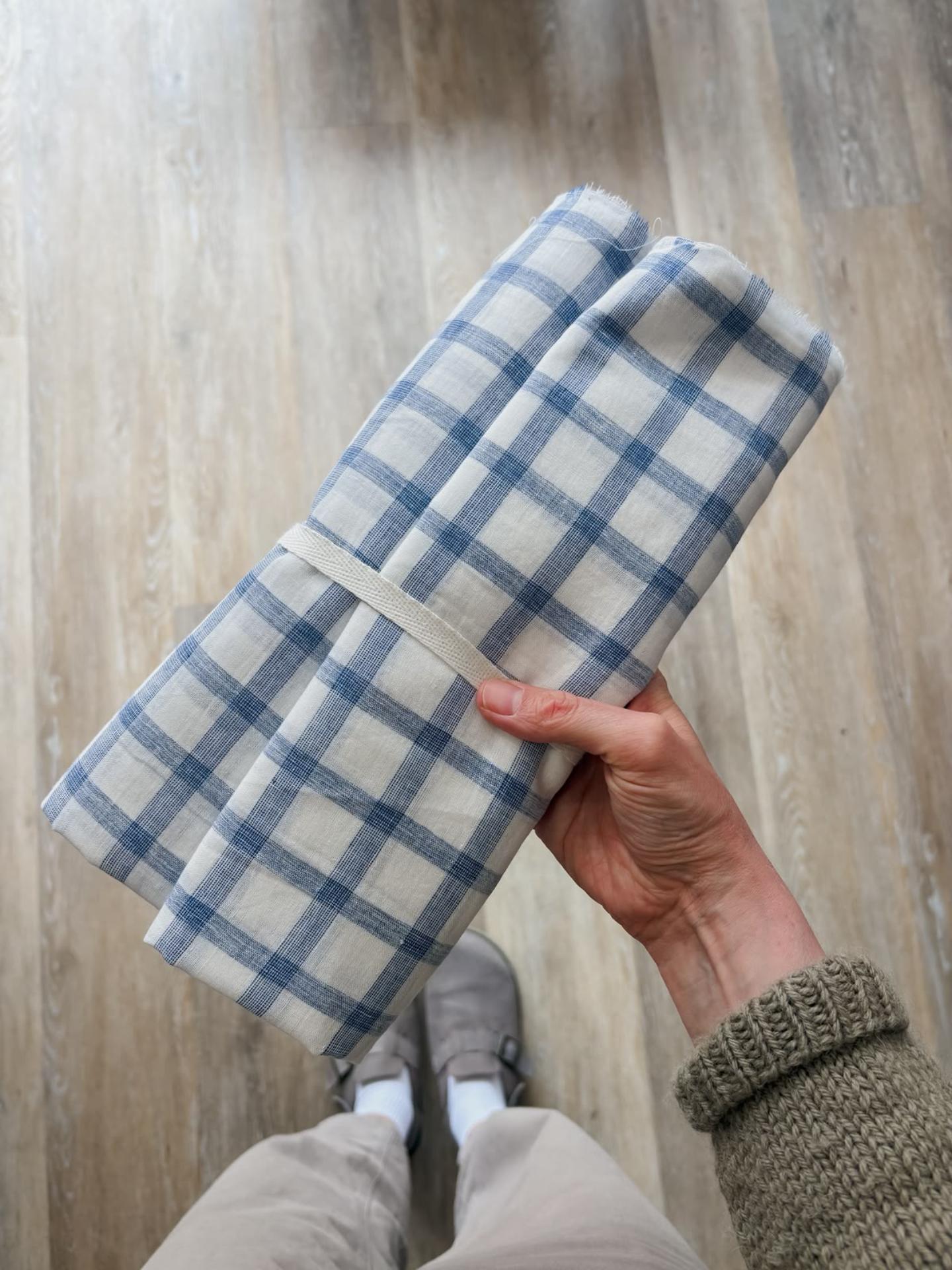 Large Check (Blue + Cream) - 2.4m