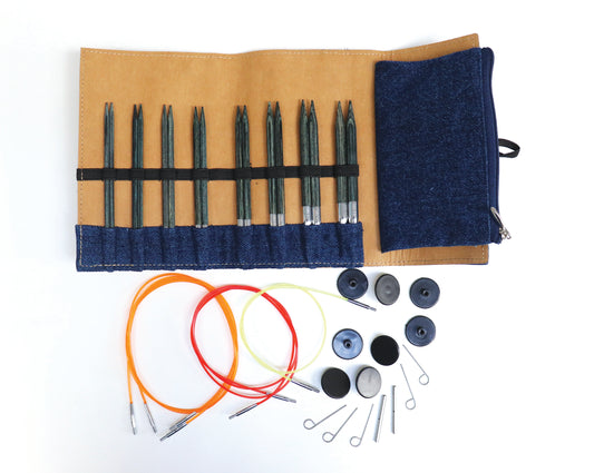 KnitPro Indigo Wood Interchangeable Circular Needle Set