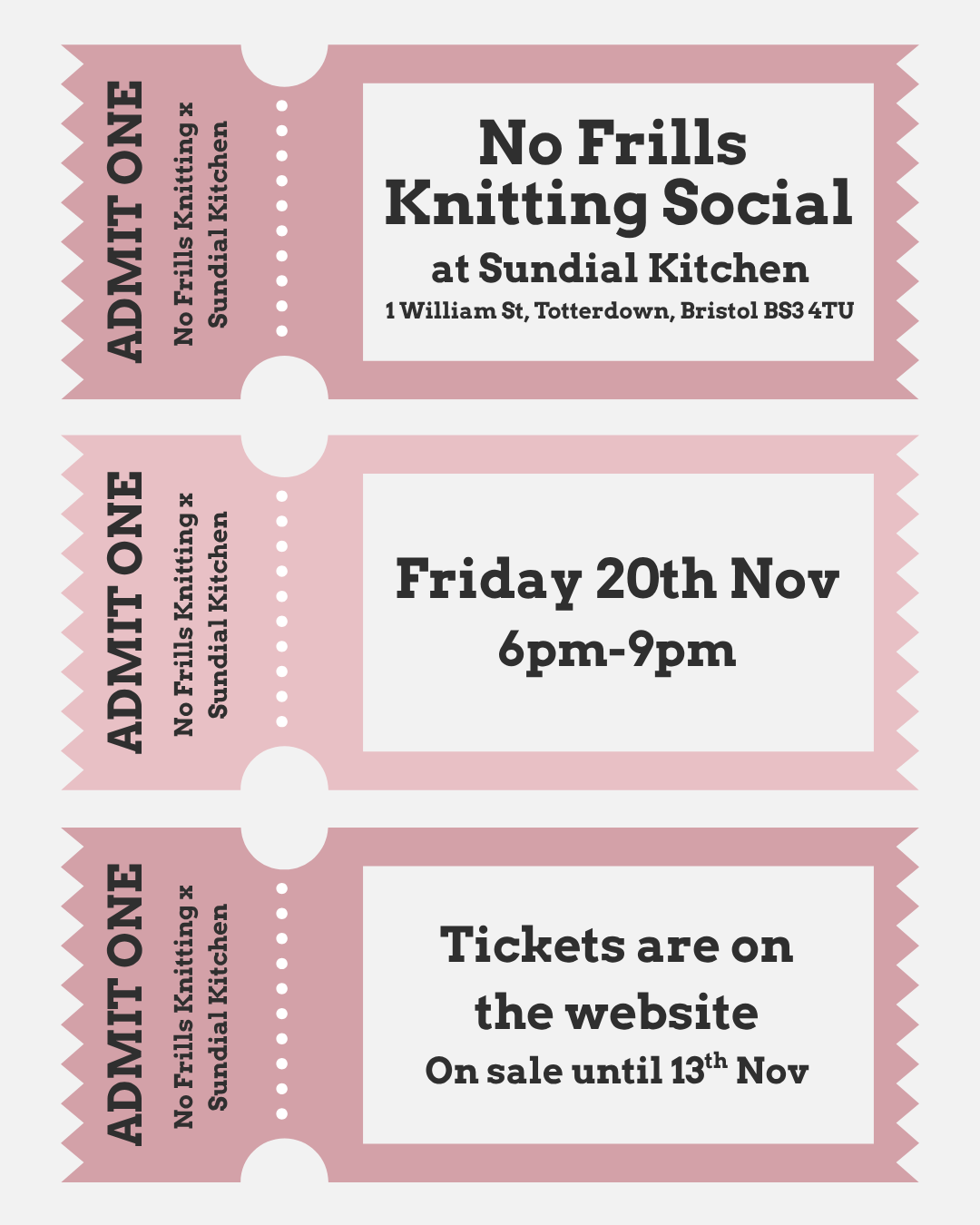 SOCIAL TICKET: September Social at Sundial Kitchen (Friday 20th November)