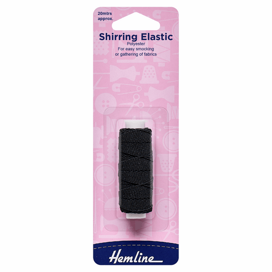 Hemline Shirring Elastic Black - 20m
