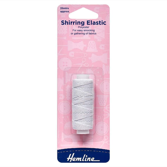 Hemline Shirring Elastic White - 20m