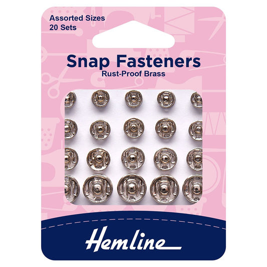 Hemline Snap Fasteners Nickel - Assorted Sizes