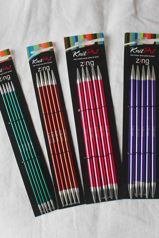 knitpro zing set of 5 double pointed knitting needles 20cm 1