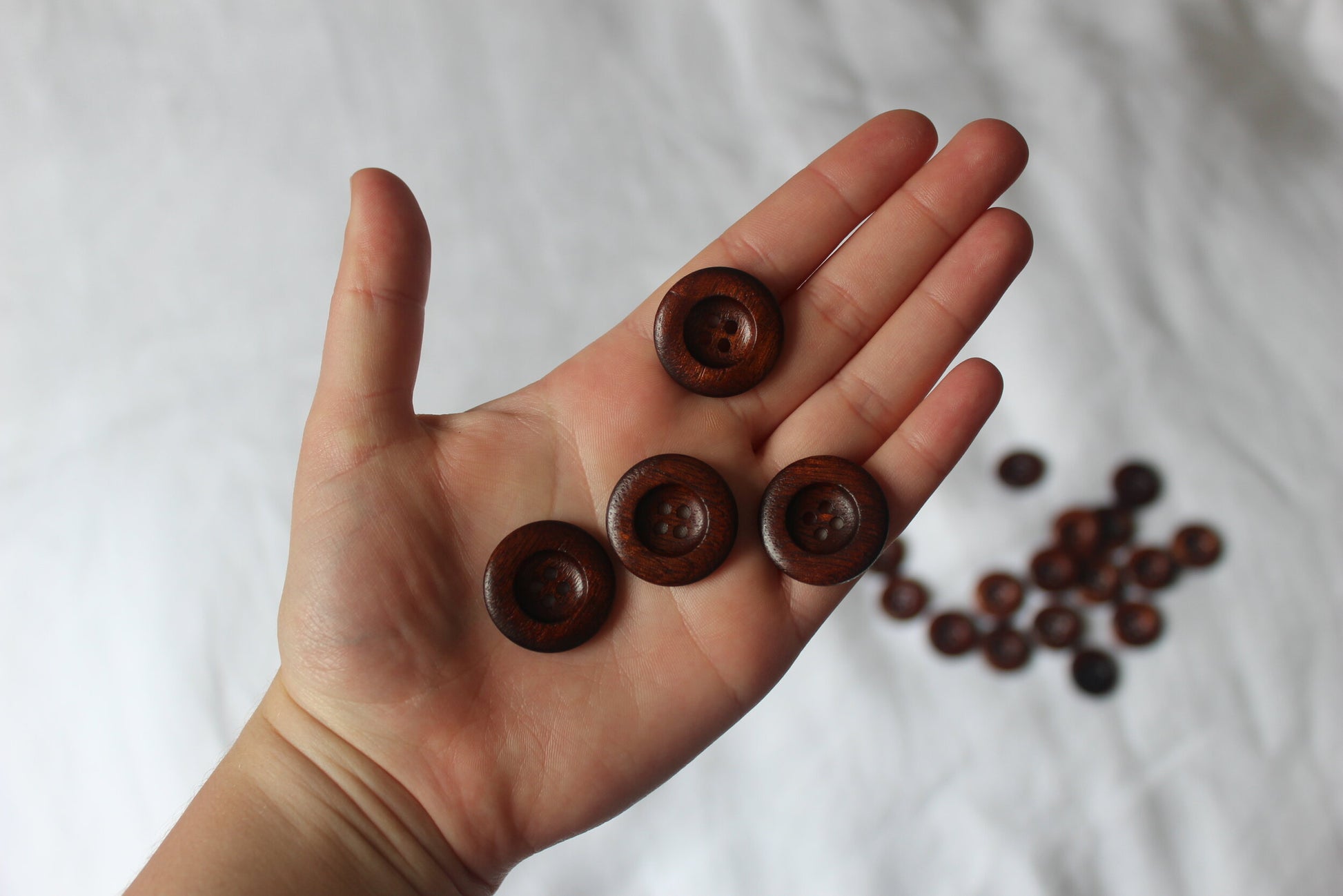 chocolate stain wooden button 1