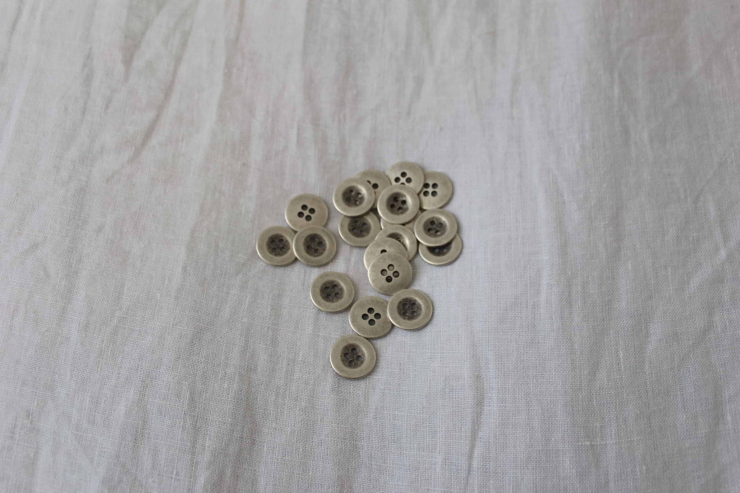brushed metal button 18mm 2