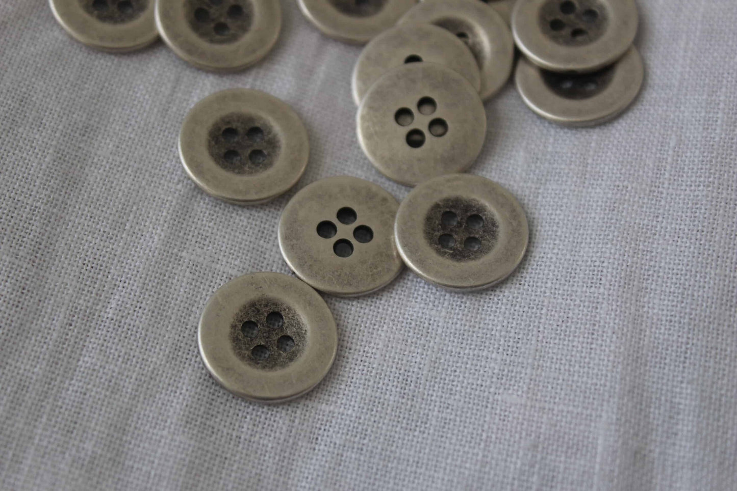 brushed metal button 18mm 1