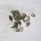 textured matte silver metal buttons 25mm x 15mm