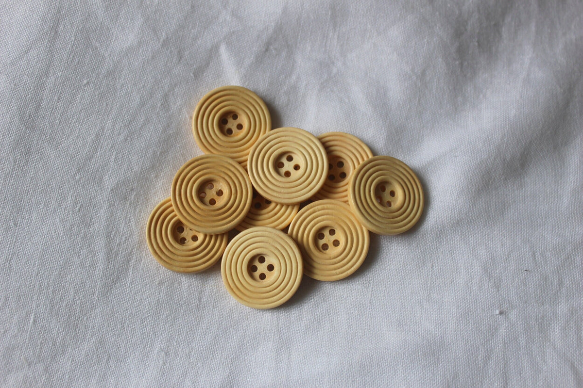 Button Ridges Ridged Wooden Button (30mm) | No Frills Knitting