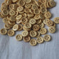 varnished light wood buttons 15mm 2