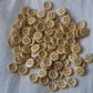 varnished light wood buttons 15mm 1