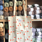 petiteknit knit to go tote bag orange flower 1