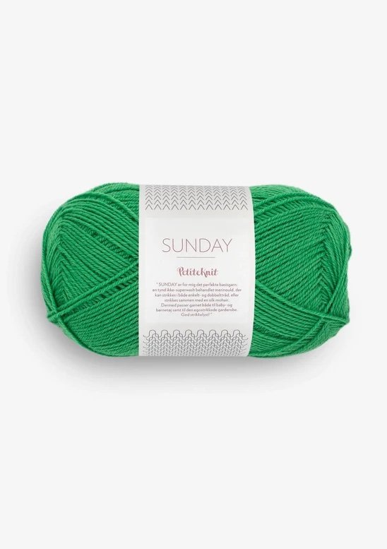 sandnes garn sunday by petiteknit yarn 50g statement green #8236